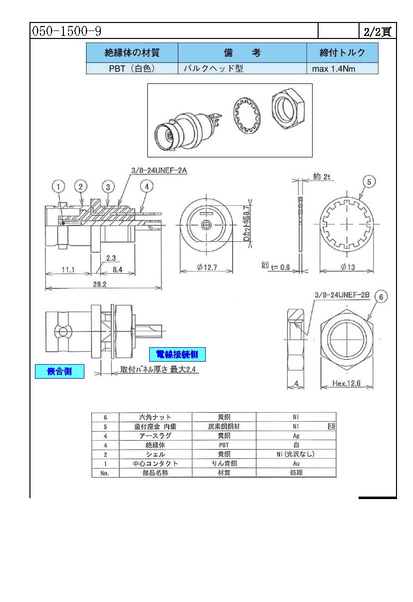 ユウエツ】 050-1500-9（その他）｜配線お役立ちサイト(電線